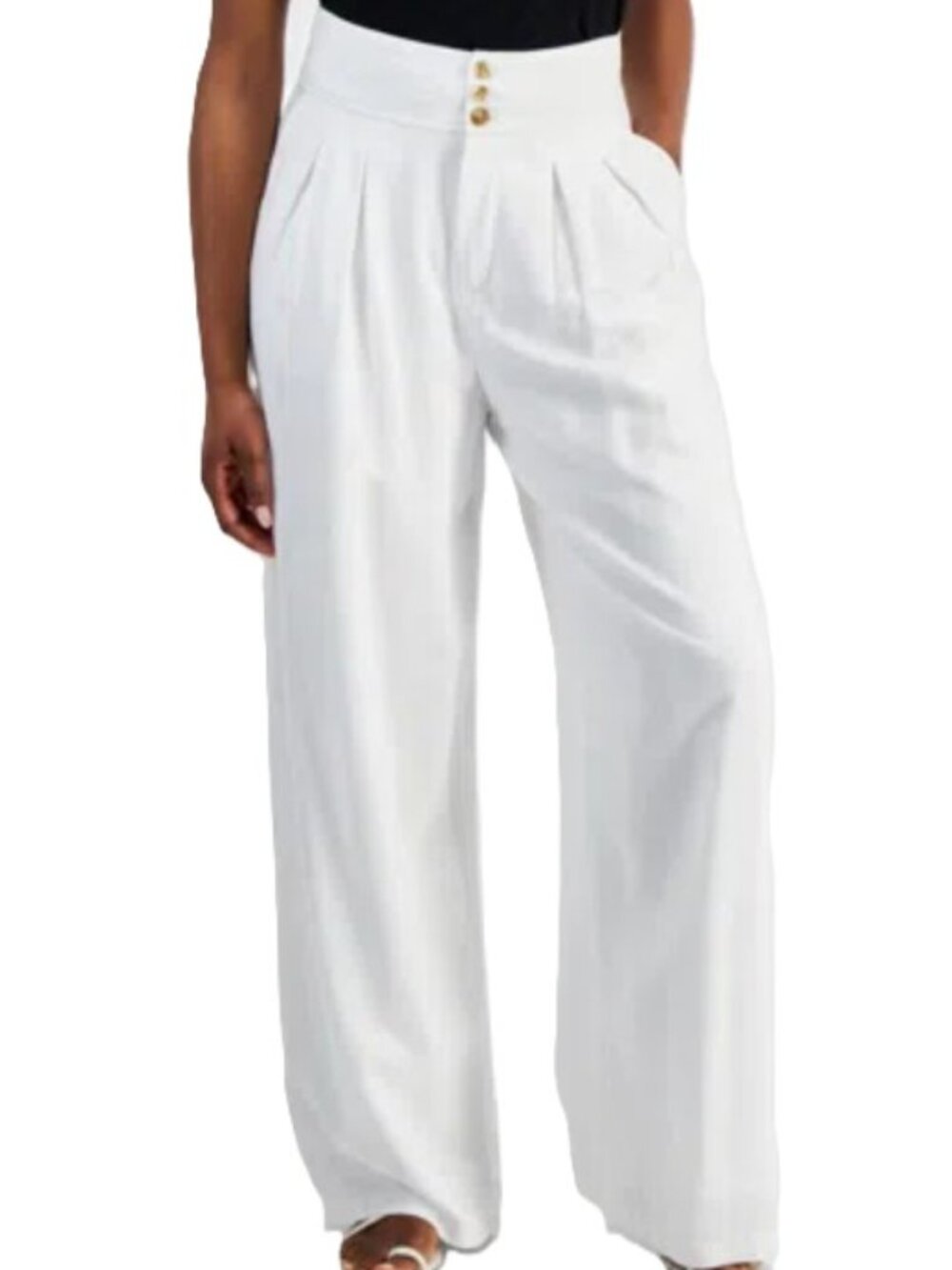 BAR III WOMEN'S WIDE-LEG PANTS ( 4PETITE)